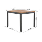 Mimizan - Ensemble Table De Jardin Carrée + 2 Fauteuils - Gris