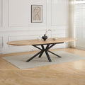 Venter - Table À Manger Ovale Extensible Pieds En Métal - Naturel