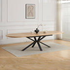 Venter - Table À Manger Ovale Extensible Pieds En Métal - Naturel