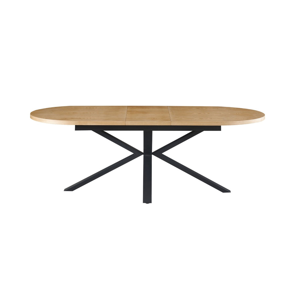 Venter - Table À Manger Ovale Extensible Pieds En Métal - Naturel
