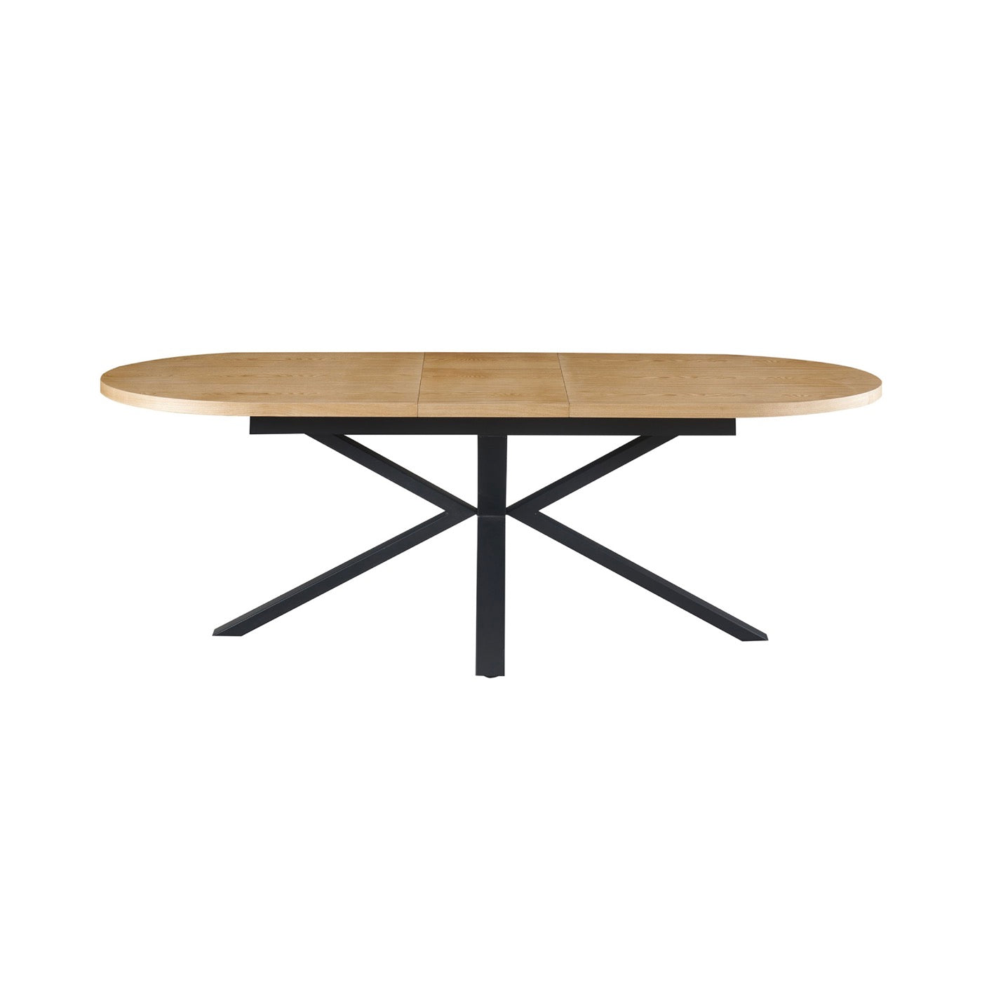 Venter - Table À Manger Ovale Extensible Pieds En Métal - Naturel