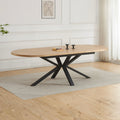Venter - Mesa de Comedor Ovalada Extensible con Patas de Metal - Natural