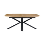 Venter - Mesa de Comedor Ovalada Extensible con Patas de Metal - Natural