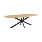 Linz - Mesa de comedor de madera y patas de metal - 8 personas - Roble