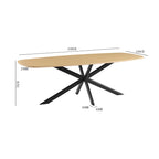 Linz - Mesa de comedor de madera y patas de metal - 8 personas - Roble