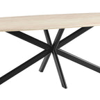 Linz - Table À Manger En Bois Et Pied En Métal - 8 Personnes - Travertin
