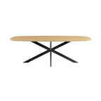 Linz - Table À Manger En Bois Et Pied En Métal - 6 Personnes - Chêne