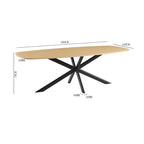 Linz - Table À Manger En Bois Et Pied En Métal - 6 Personnes - Chêne