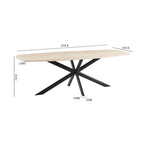 Linz - Wooden Dining Table and Metal Leg - 6 People - Travertine