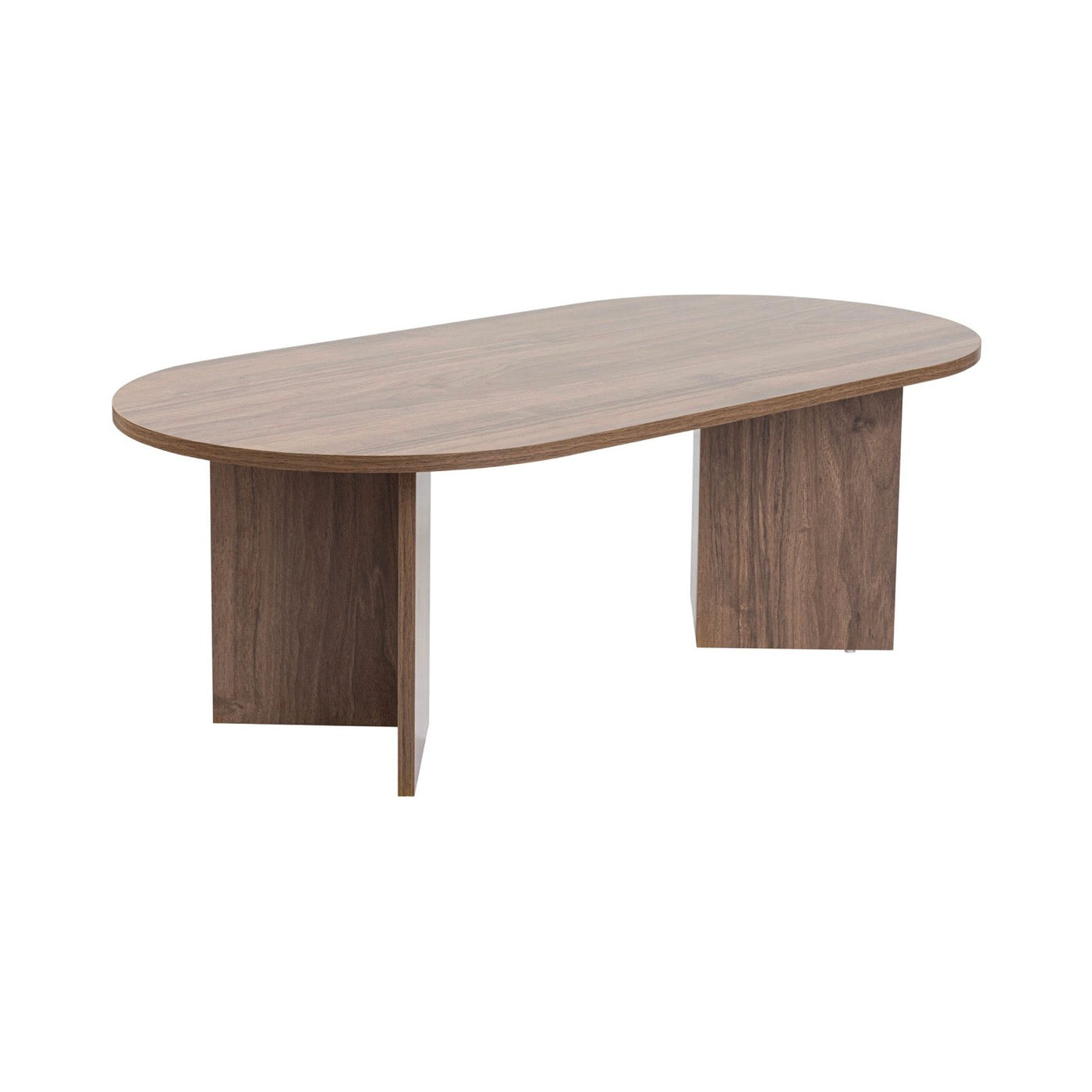 Liora - Mesa de centro ovalada de diseño - Nogal