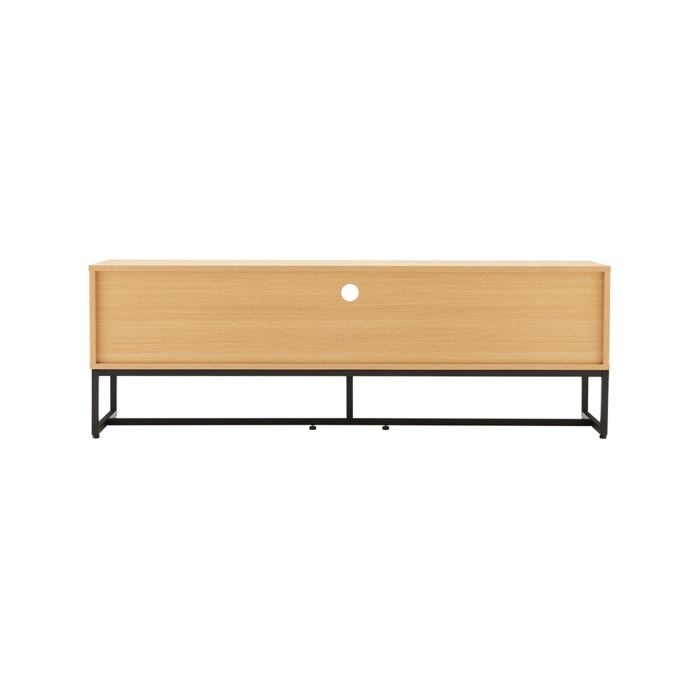 Rima - Mueble TV 2 Nichos 2 Puertas Efecto Estriado - Natural