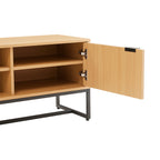 Rima - Mueble TV 2 Nichos 2 Puertas Efecto Estriado - Natural