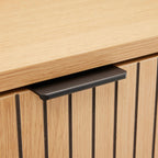 Rima - Mueble TV 2 Nichos 2 Puertas Efecto Estriado - Natural