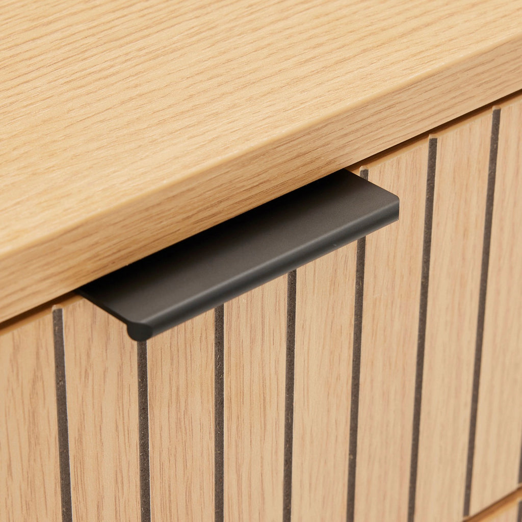 Rima - 2 Drawer Fluted Effect Bedside Table - Natural