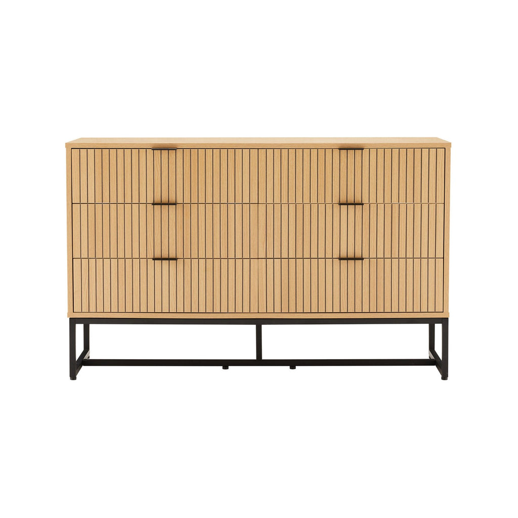 Rima - 6 Drawer Fluted Effect Chest - Natural