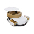 Calis - Set of 2 Coffee Tables with Liftable Top and 2 Drawers - Natural