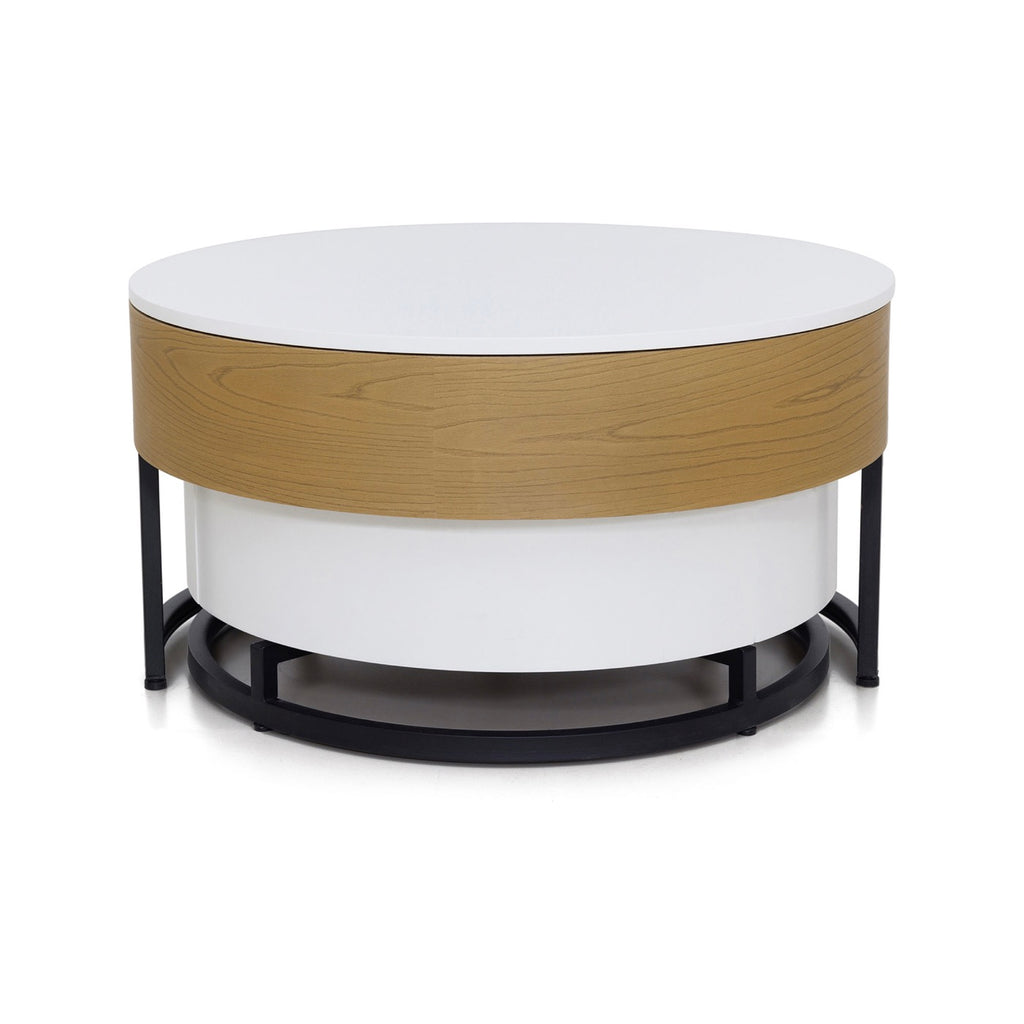 Calis - Set of 2 Coffee Tables with Liftable Top and 2 Drawers - Natural