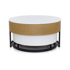 Calis - Set of 2 Coffee Tables with Liftable Top and 2 Drawers - Natural