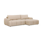 Zephyr - Canapé D'Angle À Droite Convertible En Tissu Texturé - Beige