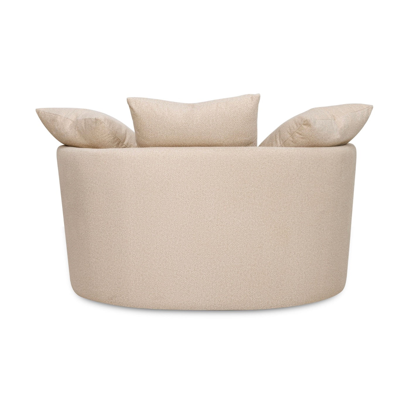 Sillón redondo giratorio Loveuse + Caja de tela texturizada - Beige