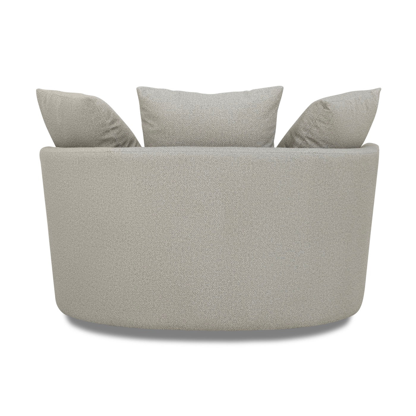 Fauteuil Rond Loveuse Pivotante + Coffre En Tissu Texturé - Gris