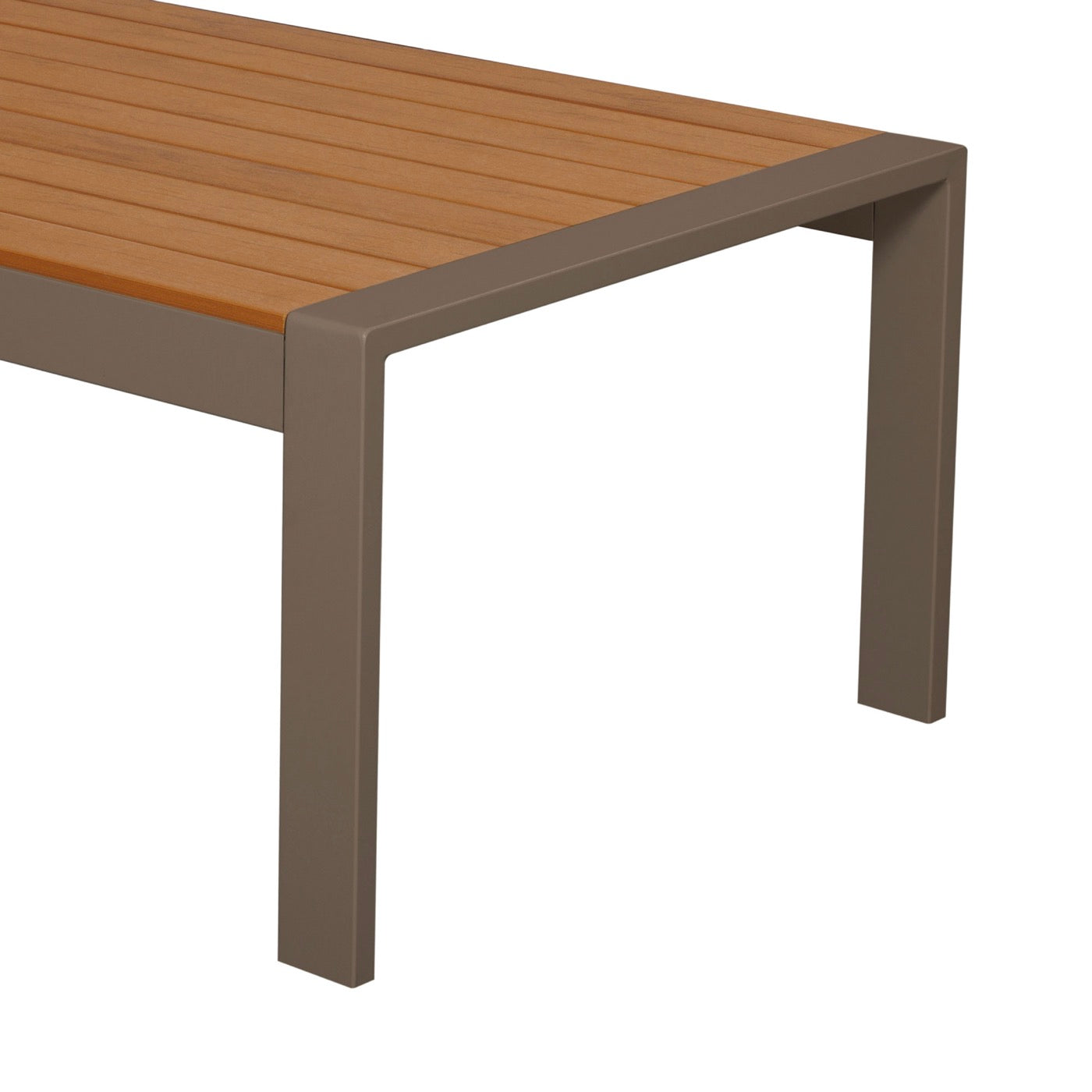 Acapulco - Mesa de centro de jardín de aluminio y madera - Taupe