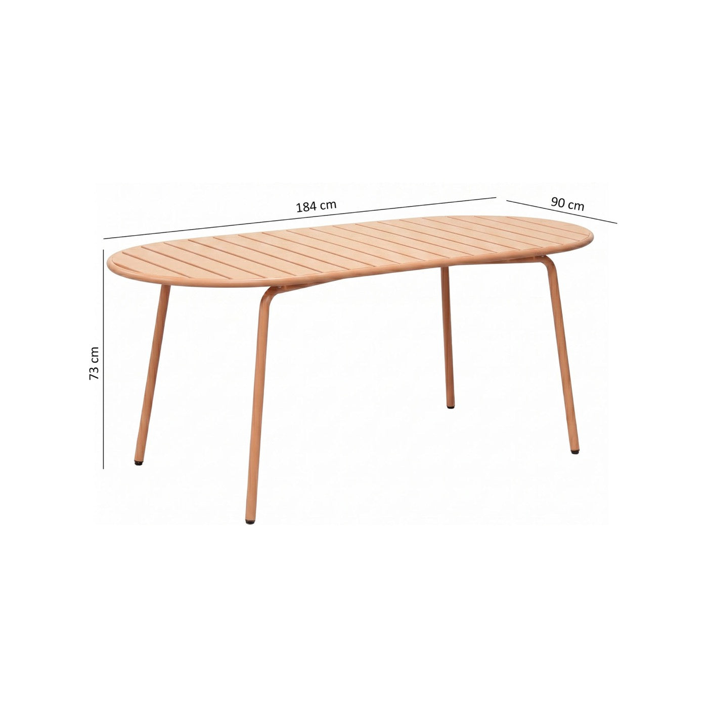 Baca - Table De Jardin Ovale En Métal - Terracotta
