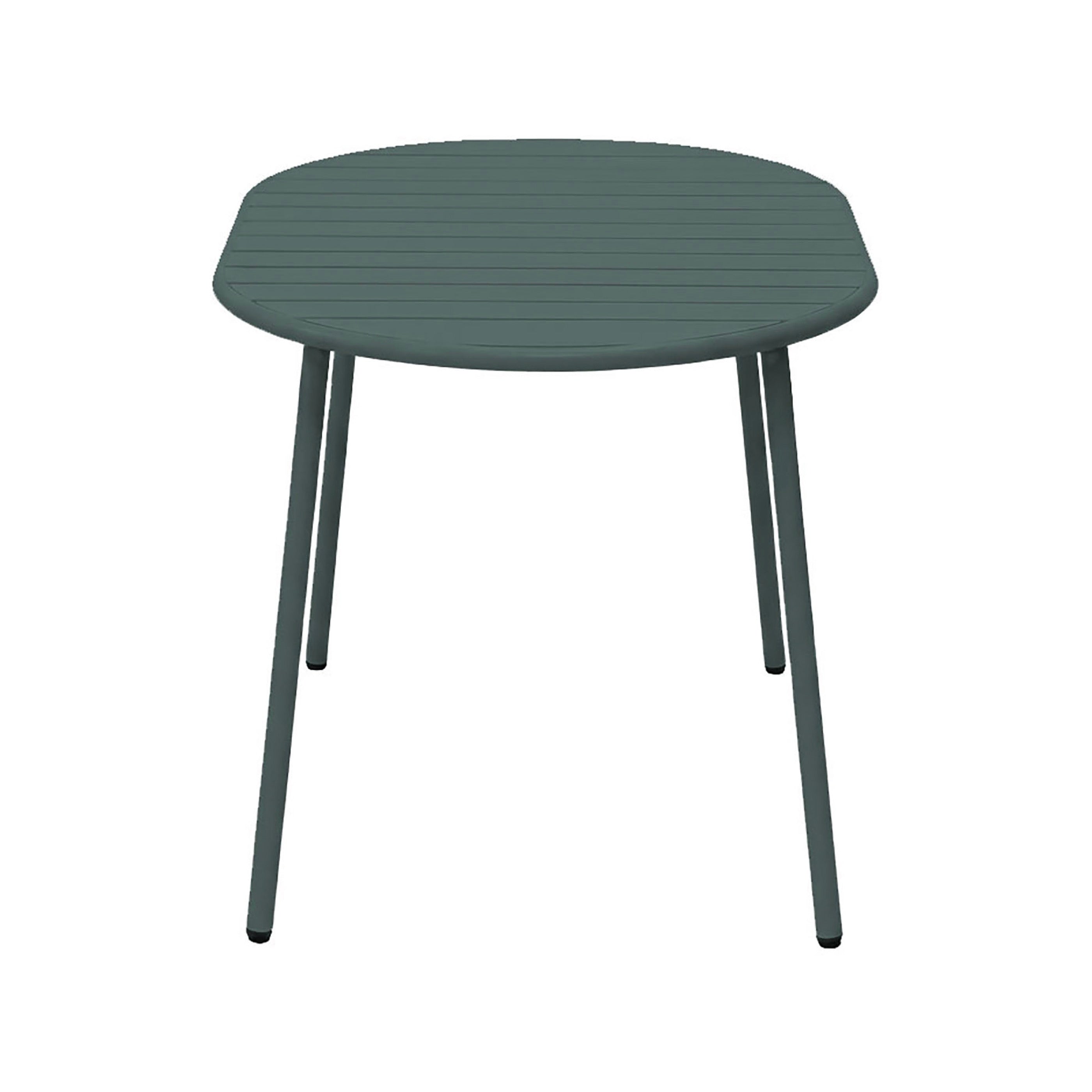 Baca - Mesa de Jardín Ovalada de Metal - Verde Abeto