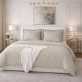 Talie - Parure Copripiumino - 100% Raso Di Cotone - Beige