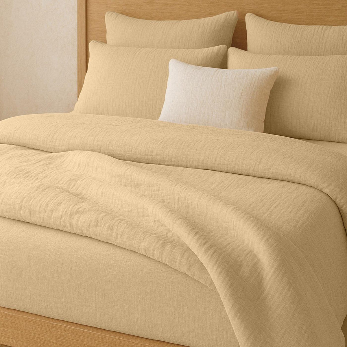Pur - Kissenbezug - 100 % Gewaschener Baumwoll-Musselin - Natur-Ecru