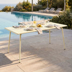 Baca - Metal Garden Table - Cream
