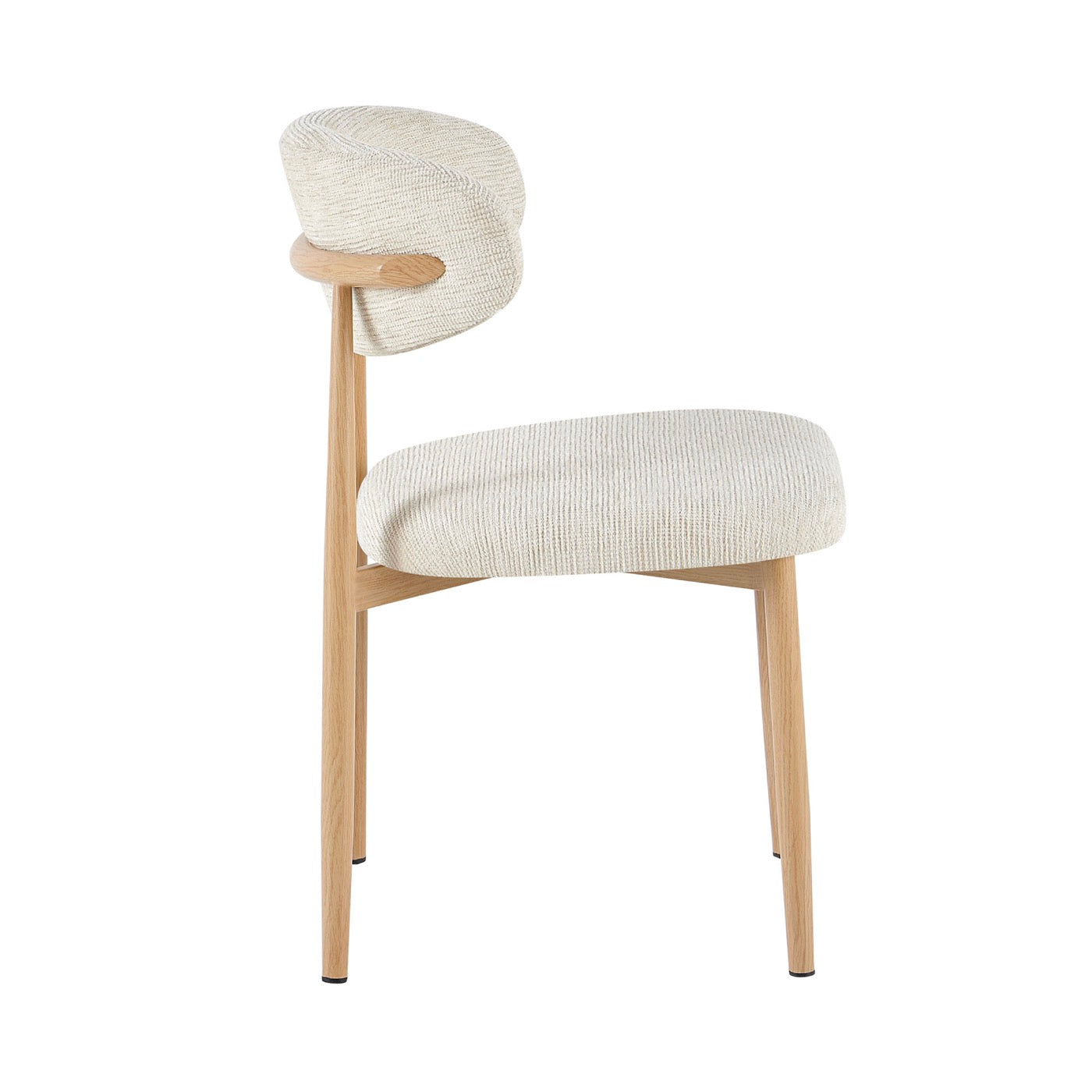 Set of 2 Textured Fabric Chairs - Beige