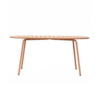 Baca - Oval Garden Table + 6 Metal Armchairs Set - Terracotta