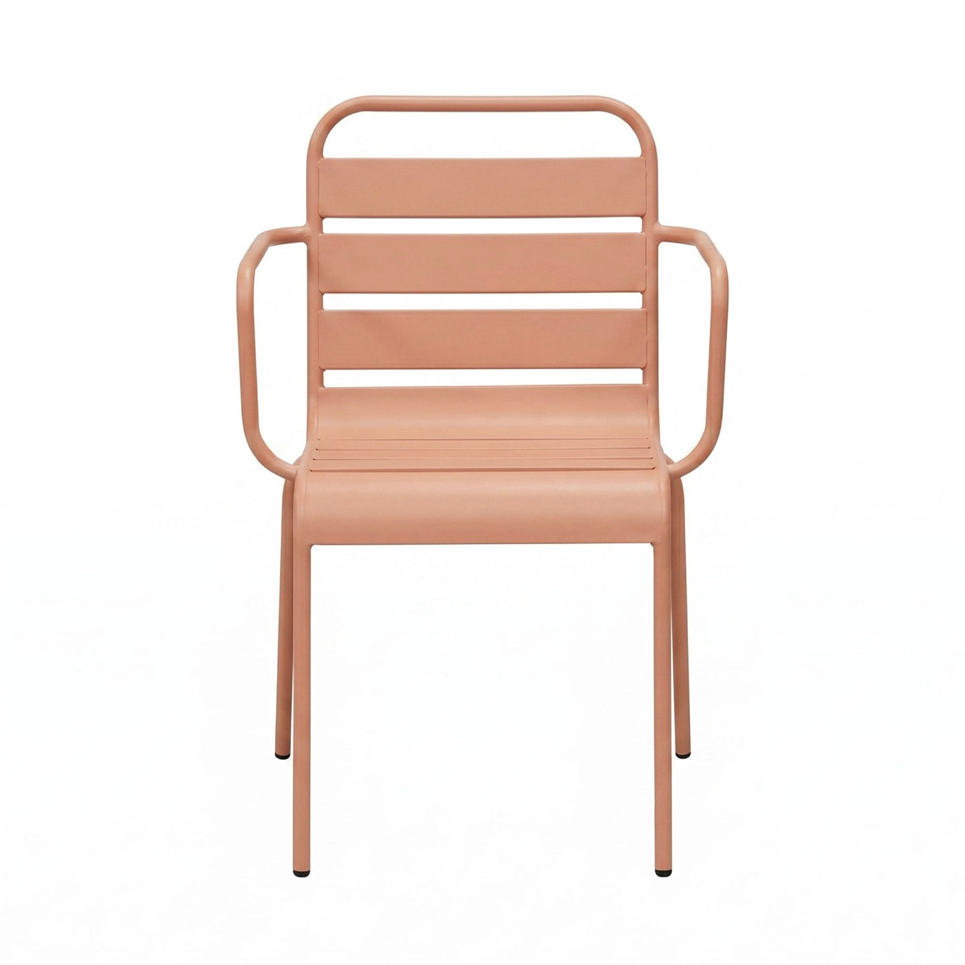 Baca - Oval Garden Table + 6 Metal Armchairs Set - Terracotta