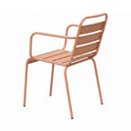 Baca - Oval Garden Table + 6 Metal Armchairs Set - Terracotta