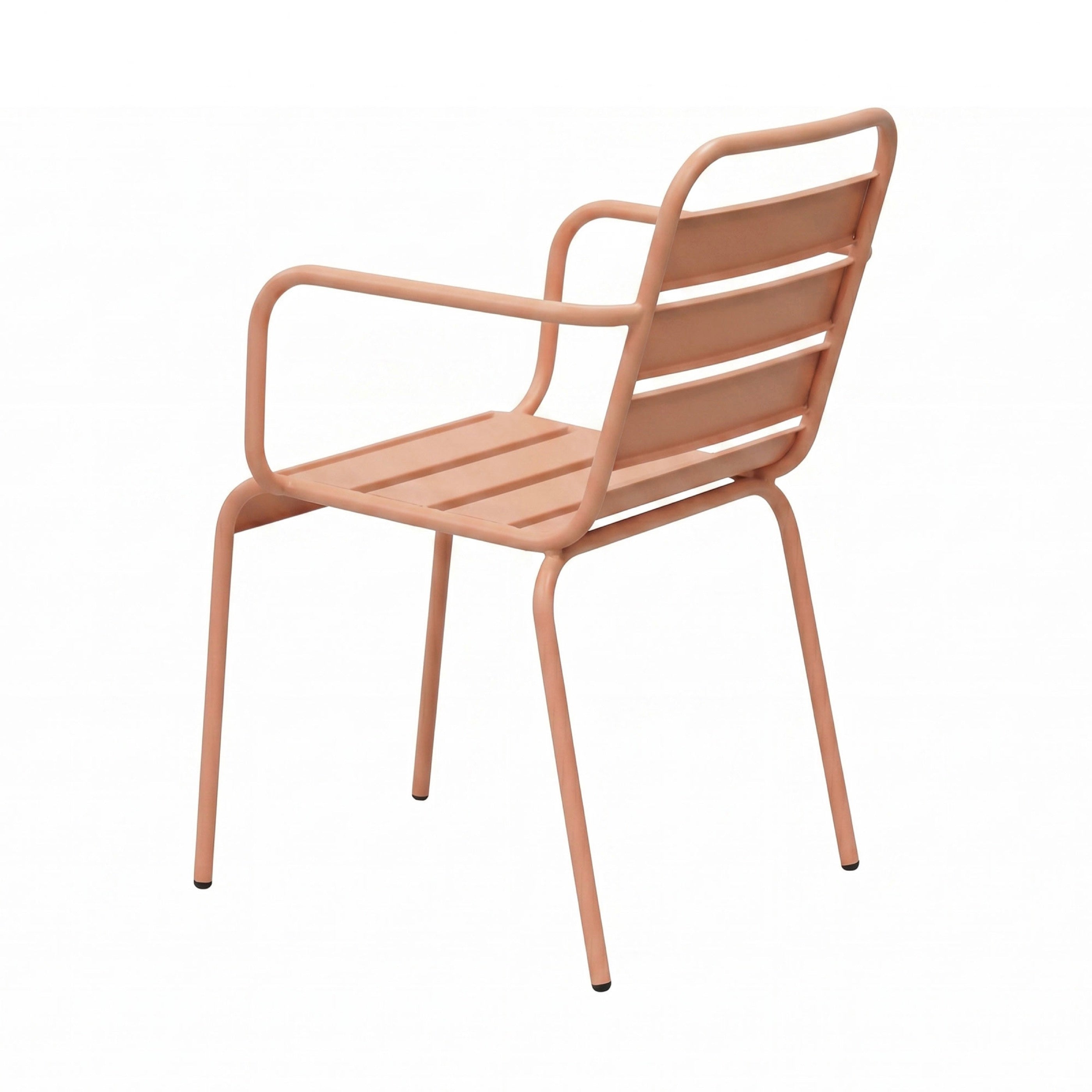 Baca - Oval Garden Table + 6 Metal Armchairs Set - Terracotta
