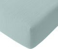 Pur - Lenzuolo Con Angoli - 100% Garza Di Cotone Lavato - Blu Ghiaccio