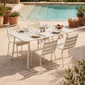 Baca - Ensemble Table De Jardin + 4 Chaises En Métal - Beige
