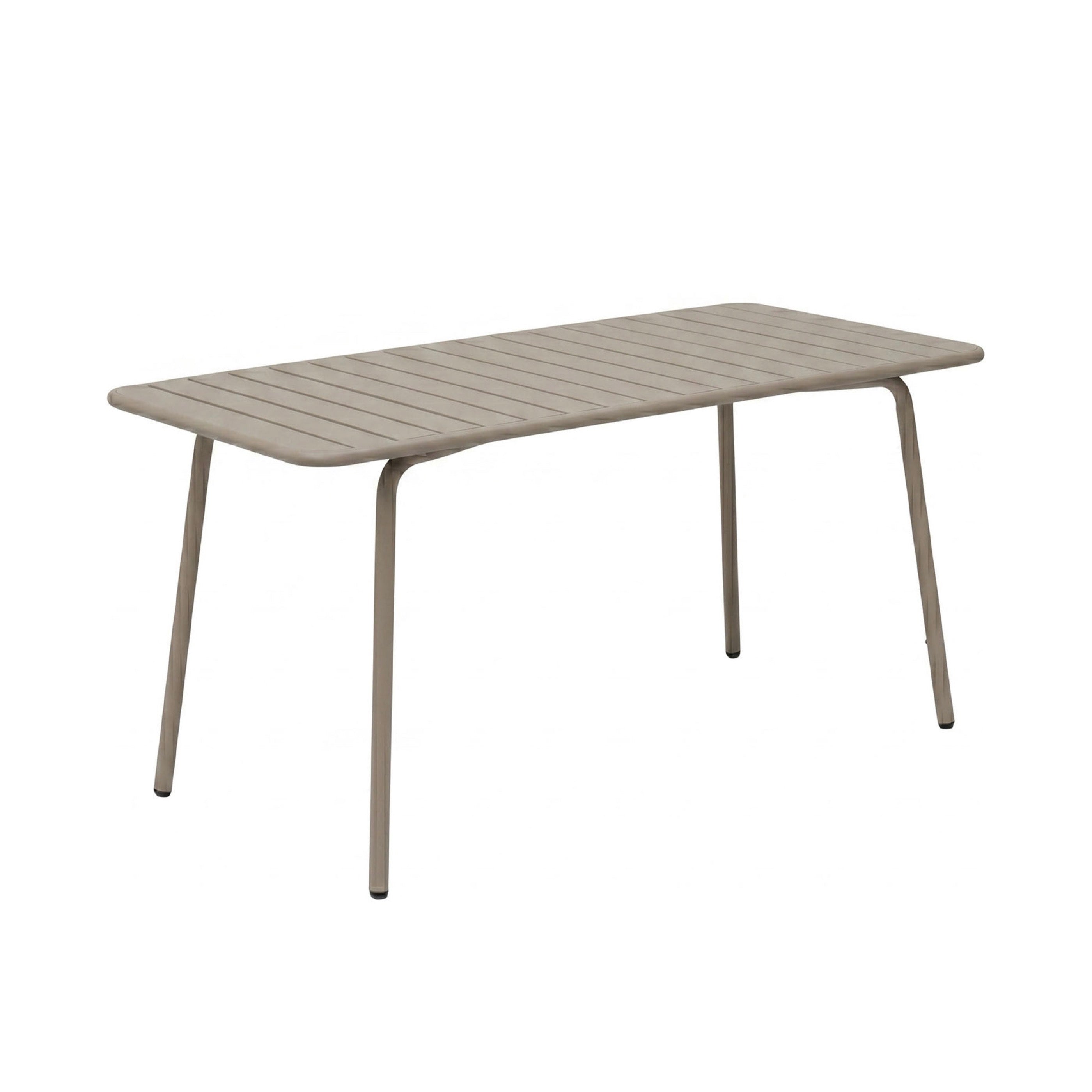 Baca - Garden Table + 4 Metal Chairs Set - Taupe