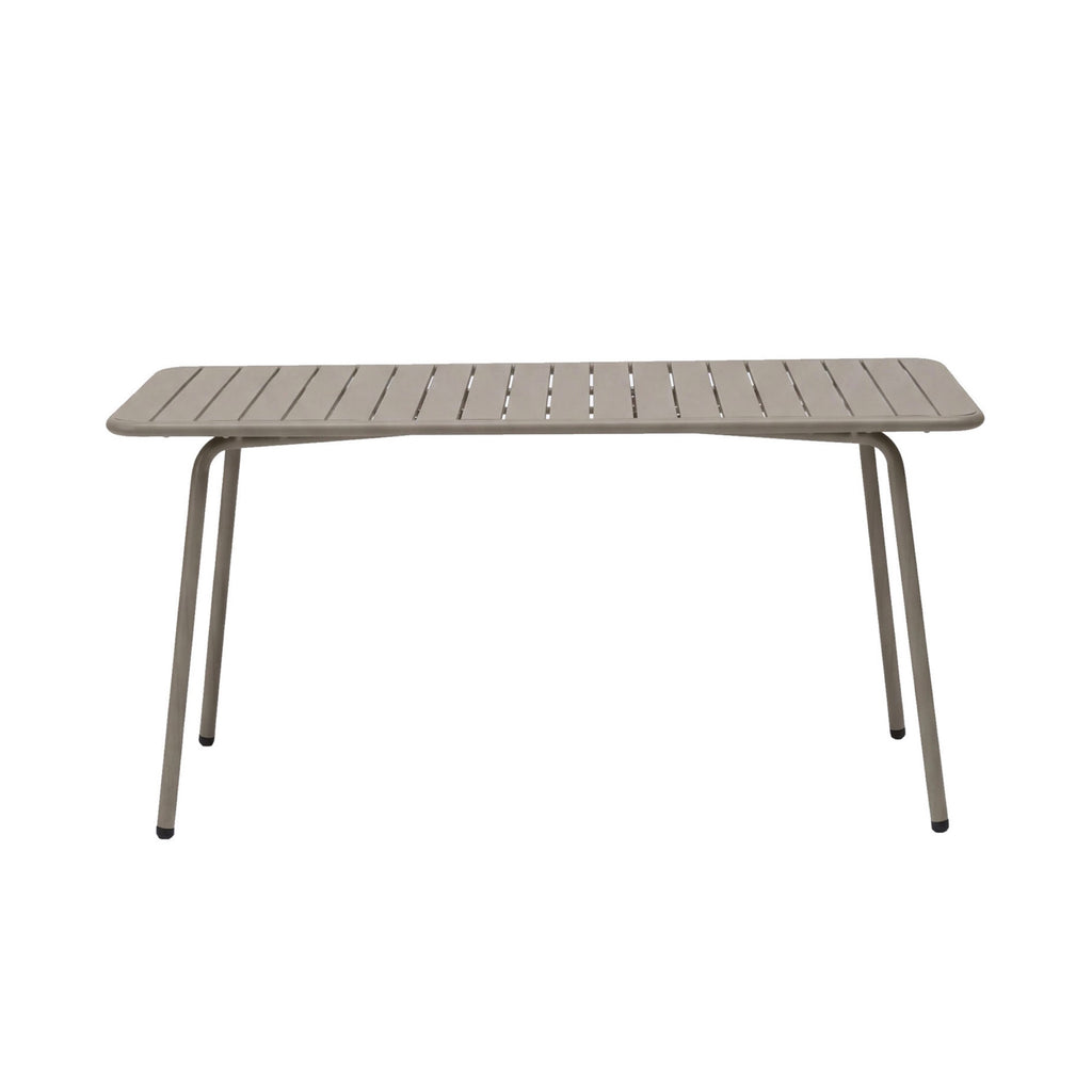 Baca - Garden Table + 4 Metal Chairs Set - Taupe