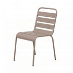 Baca - Garden Table + 4 Metal Chairs Set - Taupe