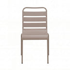 Baca - Garden Table + 4 Metal Chairs Set - Taupe