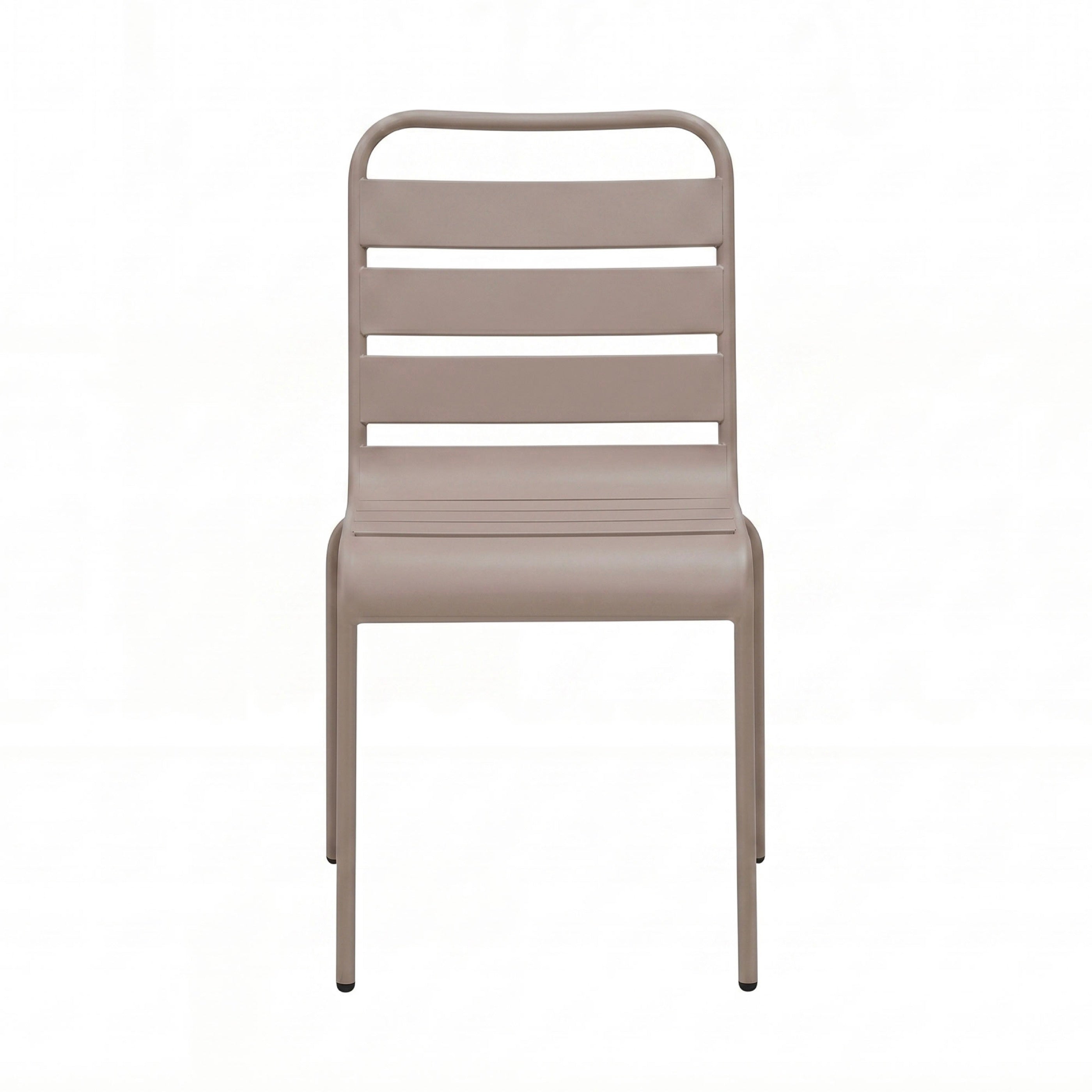 Baca - Garden Table + 4 Metal Chairs Set - Taupe