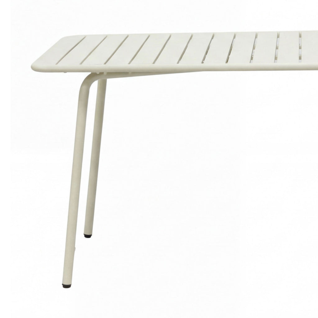 Baca - Conjunto Mesa de Jardín + 4 Sillones de Metal - Beige
