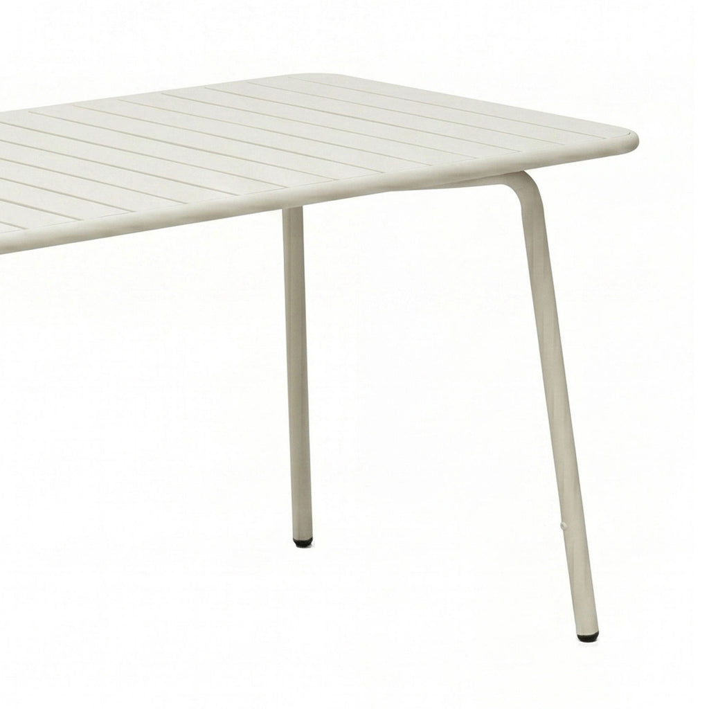 Baca - Conjunto Mesa de Jardín + 4 Sillones de Metal - Beige