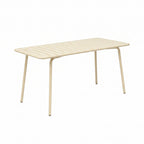 Baca - Garden Table Set + 4 Metal Armchairs - Cream