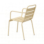 Baca - Garden Table Set + 4 Metal Armchairs - Cream