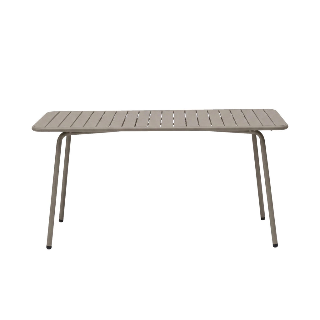 Baca - Conjunto Mesa de Jardín + 4 Sillones de Metal - Taupe