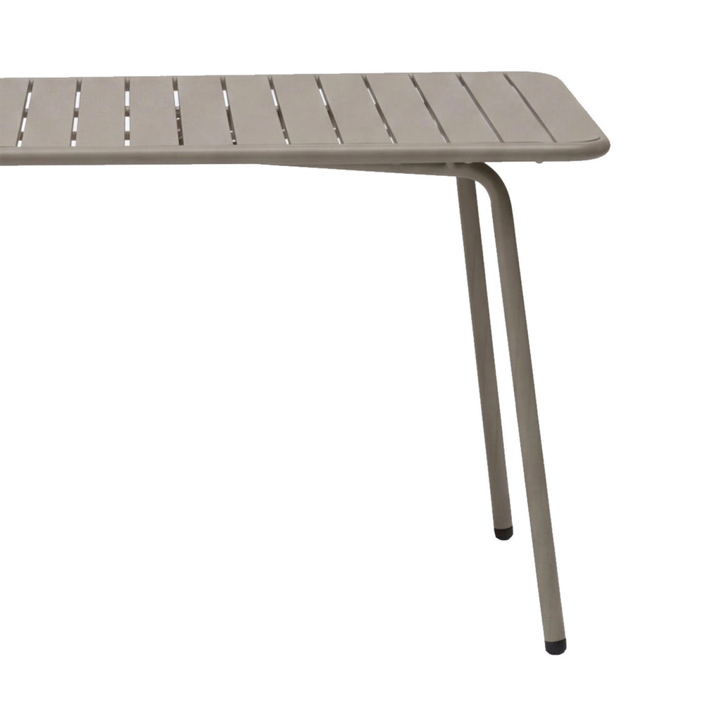 Baca - Conjunto Mesa de Jardín + 4 Sillones de Metal - Taupe