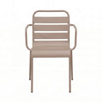 Baca - Conjunto Mesa de Jardín + 4 Sillones de Metal - Taupe